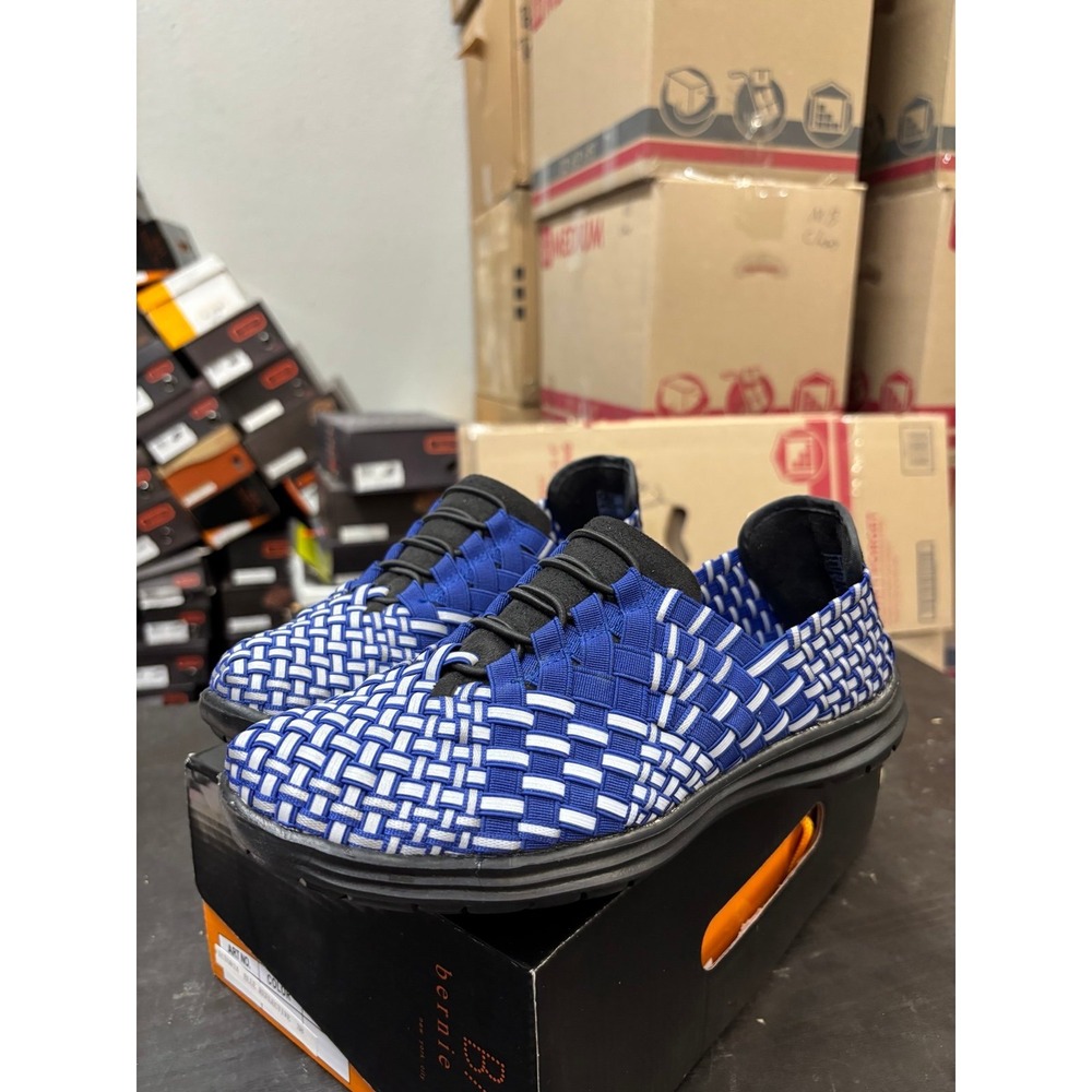 Bernie Mev Victoria Blue Reflective Woven Sneakers Womens Size 38 US 7.5-8